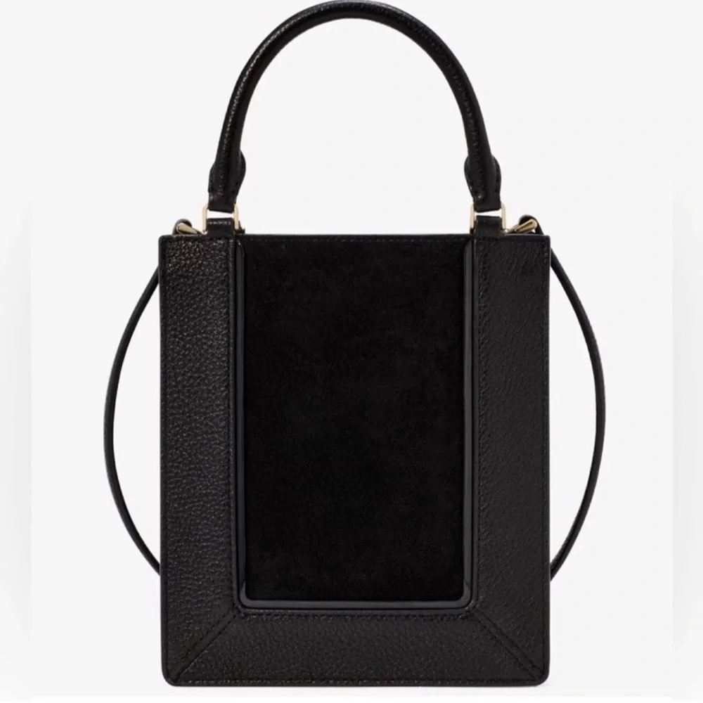 Kate Spade Lena Mini Tote Black Suede Leather Crossbody Bag NWT KI886 $389